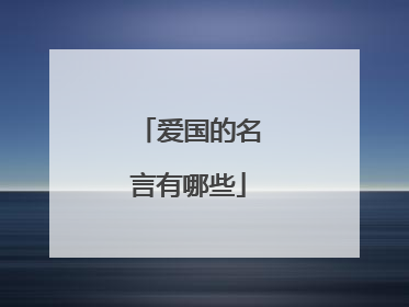 爱国的名言有哪些