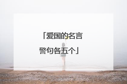 爱国的名言警句各五个