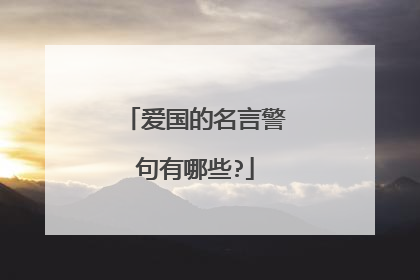 爱国的名言警句有哪些?