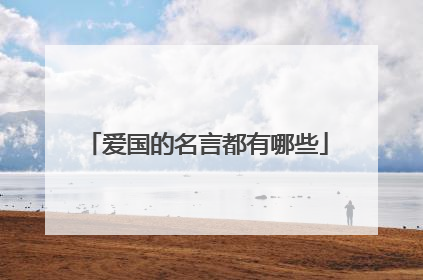 爱国的名言都有哪些