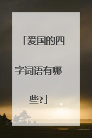 爱国的四字词语有哪些?