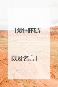 爱国的诗以及名言