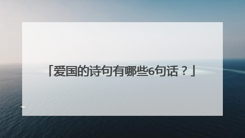 爱国的诗句有哪些6句话?