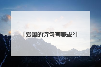 爱国的诗句有哪些?