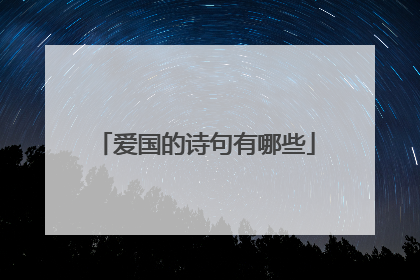 爱国的诗句有哪些