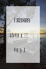 爱国的诗句（三句）