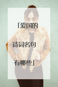 爱国的诗词名句有哪些