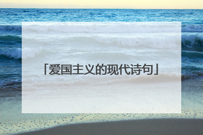 爱国主义的现代诗句