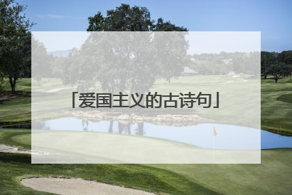 爱国主义的古诗句