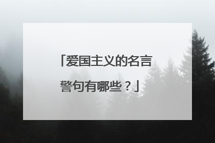爱国主义的名言警句有哪些？
