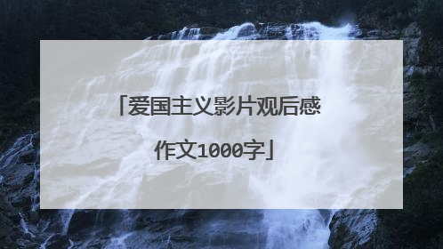 爱国主义影片观后感 作文1000字