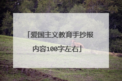 爱国主义教育手抄报内容100字左右