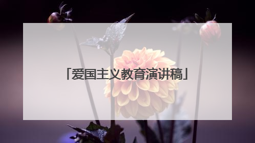 爱国主义教育演讲稿