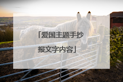 爱国主题手抄报文字内容