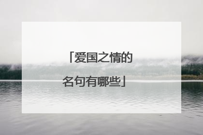 爱国之情的名句有哪些