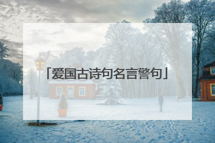 爱国古诗句名言警句