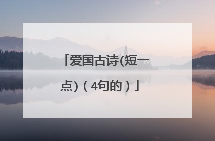 爱国古诗(短一点)（4句的）