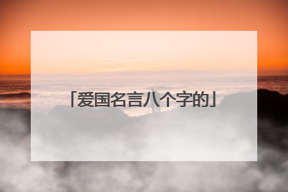 爱国名言八个字的