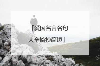 爱国名言名句大全摘抄简短