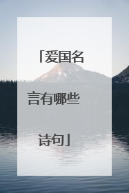 爱国名言有哪些诗句