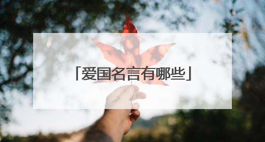 爱国名言有哪些