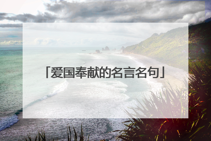 爱国奉献的名言名句