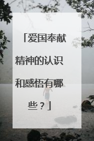 爱国奉献精神的认识和感悟有哪些?