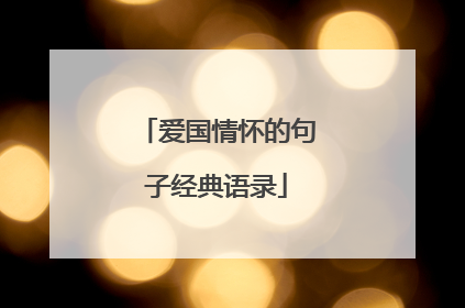 爱国情怀的句子经典语录