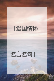 爱国情怀名言名句