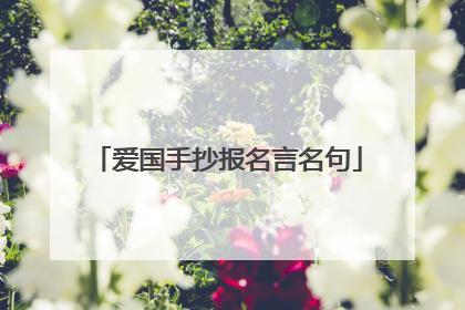 爱国手抄报名言名句