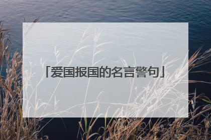 爱国报国的名言警句