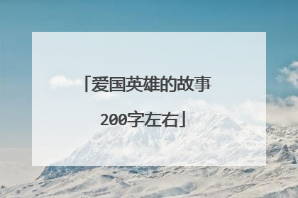 爱国英雄的故事 200字左右