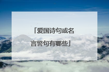 爱国诗句或名言警句有哪些