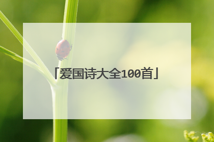 爱国诗大全100首