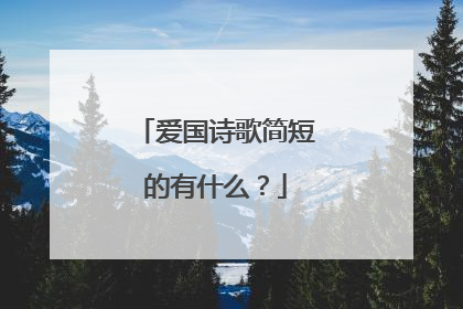 爱国诗歌简短的有什么?