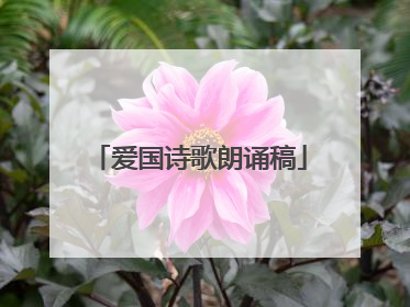 爱国诗歌朗诵稿
