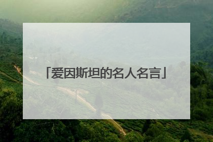 爱因斯坦的名人名言