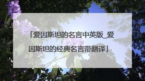爱因斯坦的名言中英版_爱因斯坦的经典名言带翻译