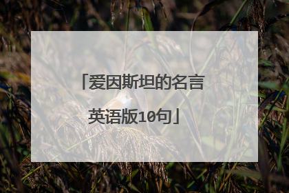 爱因斯坦的名言英语版10句