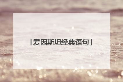 爱因斯坦经典语句