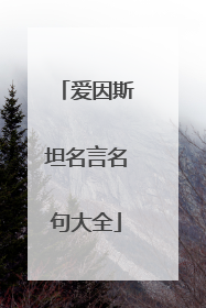 爱因斯坦名言名句大全