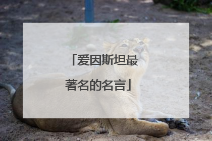 爱因斯坦最著名的名言