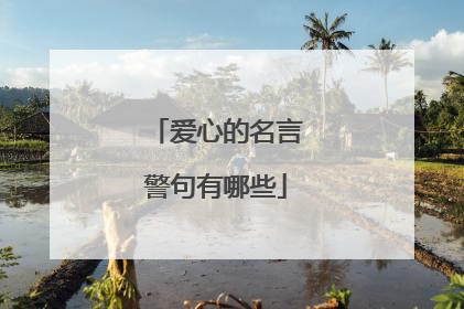 爱心的名言警句有哪些
