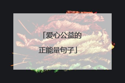 爱心公益的正能量句子