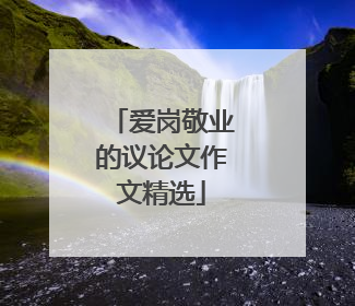 爱岗敬业的议论文作文精选