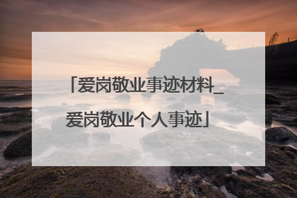 爱岗敬业事迹材料_爱岗敬业个人事迹