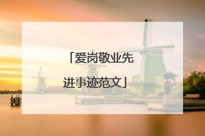 爱岗敬业先进事迹范文