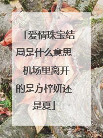 爱情珠宝结局是什么意思 机场里离开的是方梓妍还是夏