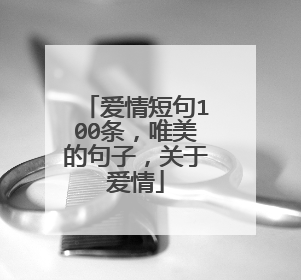 爱情短句100条,唯美的句子,关于爱情
