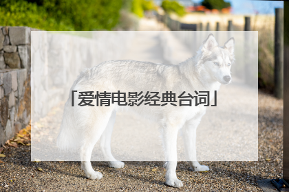 爱情电影经典台词